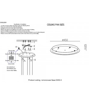Потолочная база Crystal Lux D450-5 GOLD-foto2