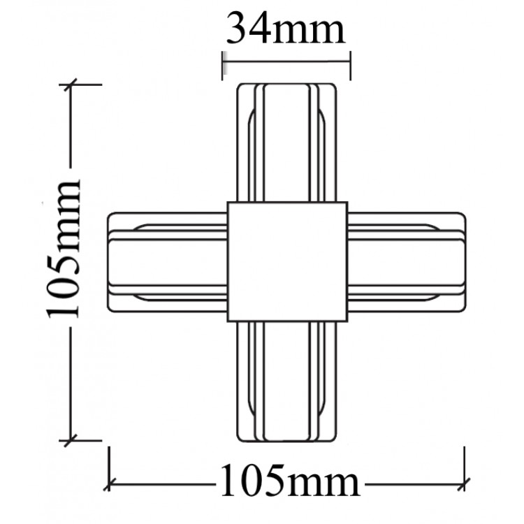 Соединитель X-образный (однофазный) Crystal Lux CLT 0.211 09 BL