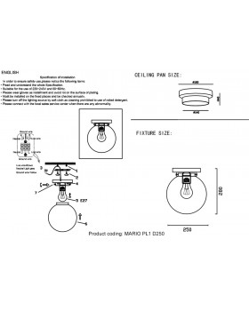 Светильник потолочный Crystal Lux MARIO PL1 D250 NICKEL/TRANSPARENTE-foto5