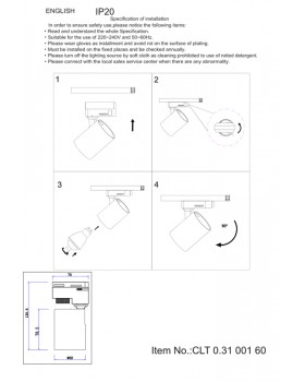 Cсветильник трековый однофазный Crystal Lux CLT 0.31 001 60 BL-foto2