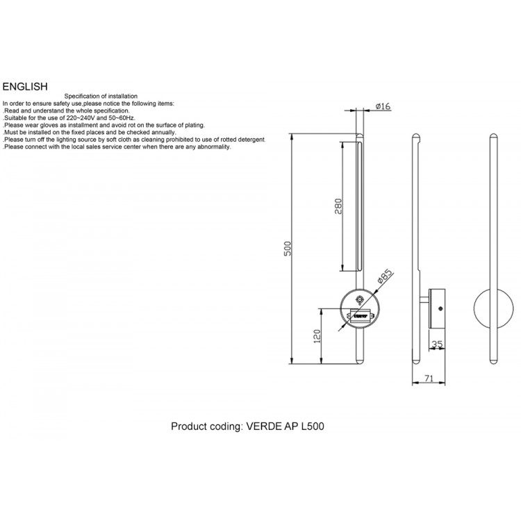 Бра Crystal Lux VERDE AP L500 GOLD NEW Бра Crystal Lux VERDE AP L500 GOLD NEW