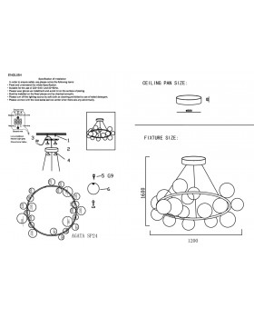 Люстра Crystal Lux AGATA SP24 BLACK/TRANSPARENTE-foto4