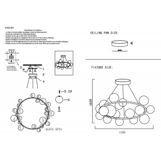 Люстра Crystal Lux AGATA SP24 BLACK/TRANSPARENTE-foto4