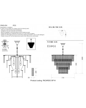 Люстра Crystal Lux RICARDO SP14 BRASS-foto3