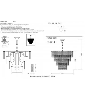 Люстра Crystal Lux RICARDO SP14 BRASS-foto3