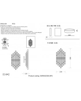 Бра Crystal Lux SARAGOSA AP2 BRASS/TRANSPARENTE-foto2