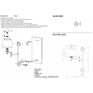 Бра Crystal Lux POESIA AP1 CHROME-foto3