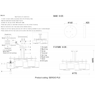 Люстра Crystal Lux SERGIO PL6 GOLD-foto5