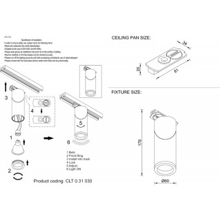 Светильник однофазный Crystal Lux CLT 0.31 030 WH-foto2