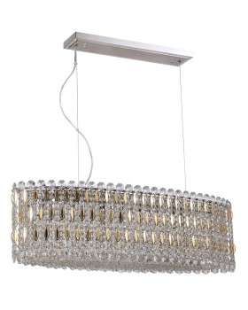 Светильник подвесной Crystal Lux LIRICA SP10 L900 CHROME/GOLD-TRANSPARENT