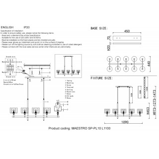 Люстры Crystal Lux MAESTRO SP-PL10 L1100 CHROME-foto3