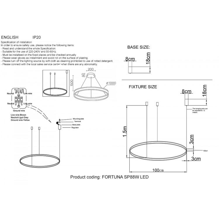 Люстра Crystal Lux FORTUNA SP88W LED GOLD