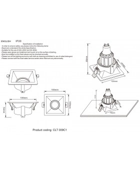 Светильник встраиваемый Crystal Lux CLT 009C1 WH-foto2