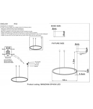 Люстра Crystal Lux MANZANA SP40W LED BLACK-foto3