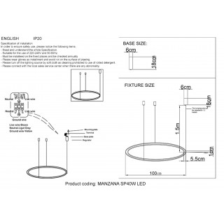 Люстра Crystal Lux MANZANA SP40W LED BLACK-foto3
