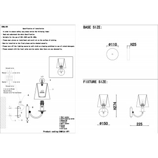 Бра Crystal Lux CAMILA AP1 GOLD-foto3
