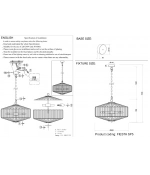 Люстра Crystal Lux FIESTA SP5 CHROME/TRANSPARENTE-foto5