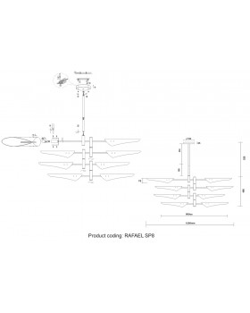 Люстра (без плафонов) Crystal Lux RAFAEL SP8 GOLD-foto5