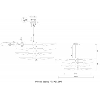 Люстра (без плафонов) Crystal Lux RAFAEL SP8 GOLD-foto5
