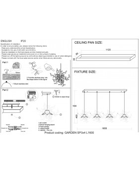 Люстра Crystal Lux GARDEN SP3х4 L1600 CHROME-foto3