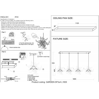 Люстра Crystal Lux GARDEN SP3х4 L1600 CHROME-foto3
