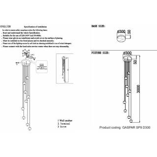 Светильник подвесной Crystal Lux GASPAR SP9 D300 WHITE-foto5
