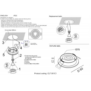 Светильник встраиваемый Crystal Lux CLT 001C1 WH-foto3
