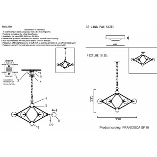 Люстра Crystal Lux FRANCISCA SP10 GOLD/COGNAC-foto2