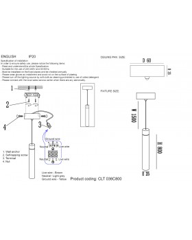 Светильник подвесной Crystal Lux CLT 036C800 GO-foto3