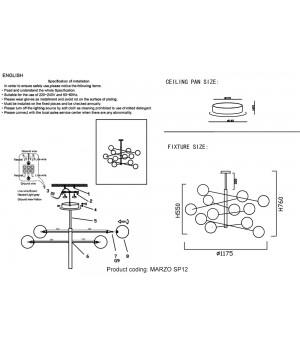 Люстра Crystal Lux MARZO SP12 BRONZE/TRANSPARENTE-foto5