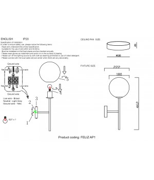 Бра Crystal Lux FELIZ AP1 BRONZE/WHITE-foto5