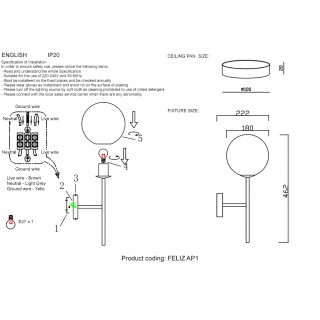 Бра Crystal Lux FELIZ AP1 BRONZE/WHITE-foto5