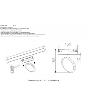 Светильник трековый магнитный CLT 0.33 012 9W BL 4000K-foto2