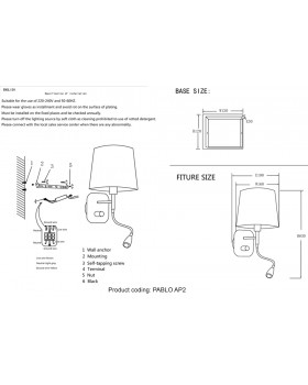 Бра Crystal Lux PABLO AP2 BLACK/BLACK-GOLD-foto3