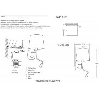 Бра Crystal Lux PABLO AP2 BLACK/BLACK-GOLD-foto3
