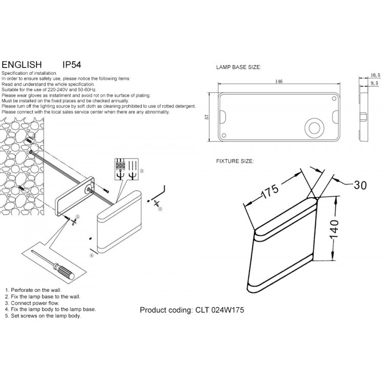 Бра Crystal Lux CLT 024W175 WH