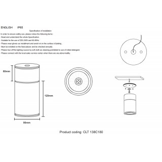 Светильник потолочный Crystal Lux CLT 138C180 WH-foto3