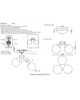Люстра Crystal Lux SUITE PL3 BRONZE-foto4