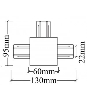 Соединитель Т-образный (однофазный) для встраиваемого шинопровода Crystal Lux CLT 0.2211 02 BL-foto2