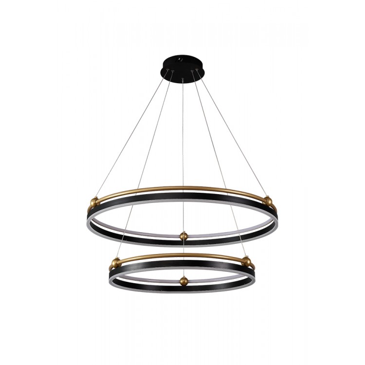 Люстра Crystal Lux FERNANDO SP123W LED D600+800 BLACK/GOLD