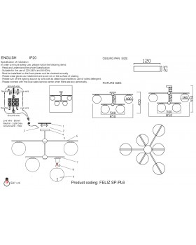 Люстра Crystal Lux FELIZ SP-PL6 BRONZE/WHITE-foto5
