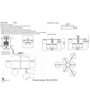 Люстра Crystal Lux FELIZ SP-PL6 BRONZE/WHITE-foto5