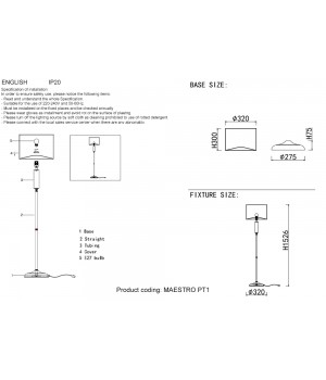 Торшеры Crystal Lux MAESTRO PT1 GOLD-foto5