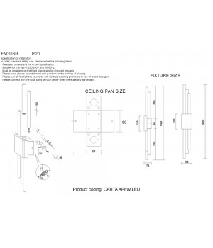 Бра Crystal Lux CARTA AP6W LED WHITE/CHROME-foto2