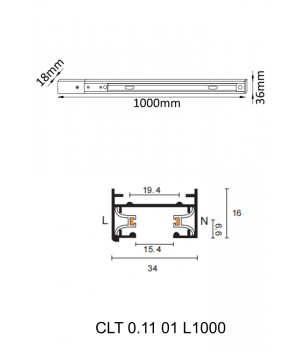 Шинопровод однофазный с питанием и заглушкой Crystal Lux CLT 0.11 01 L1000 WH-foto3