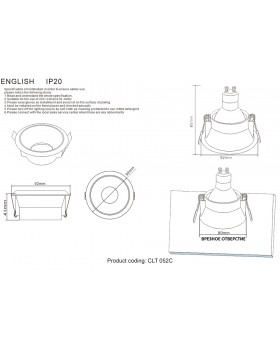 Светильник встраиваемый Crystal Lux CLT 052C WH-GO-foto4