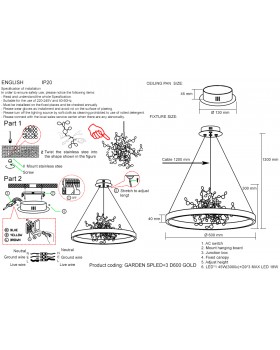 Люстра Crystal Lux GARDEN SPLED+3 D600 GOLD-foto5