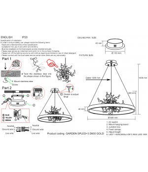 Люстра Crystal Lux GARDEN SPLED+3 D600 GOLD-foto5
