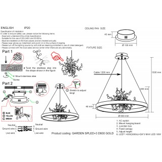 Люстра Crystal Lux GARDEN SPLED+3 D600 GOLD-foto5