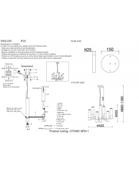 Люстра Crystal Lux OTONO SP6+1 BLACK CHROMIUM/TRANSPARENTE-foto3